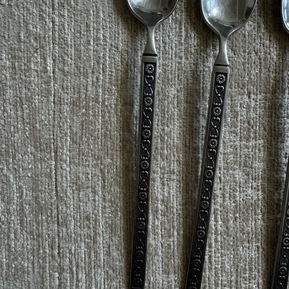 Gorham Stainless Vintage Hacienda Pattern Long Teaspoons Set of 4